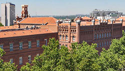 birds eye view of a building of Universidad Pontificia Comillas in Madrid, Spain