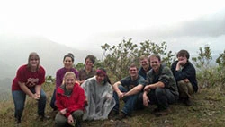 MSU student group at the top of a mountain in Costa Rica