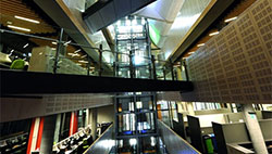 The inside of the Tyree Energy Technologies Building in Sydney, Australia at the University of New South Wales.
