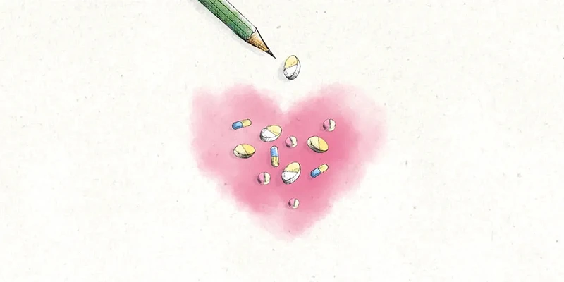 Drawing of pink heart
