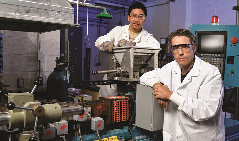 Bin Tan, a newly recruited postdoctoral researcher, works with John R. Dorgan, the first David L. and Denise M. Lamp Endowed Chair in Chemical Engineering at MSU.