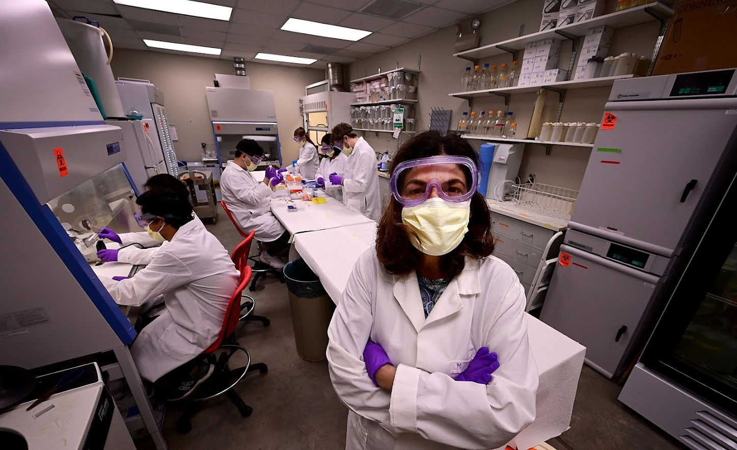 Professor Irene Xagoraraki leads the research team for one of Michigan’s largest and oldest wastewater monitoring projects. (Photo by Dale Young, courtesy of Detroit News.)