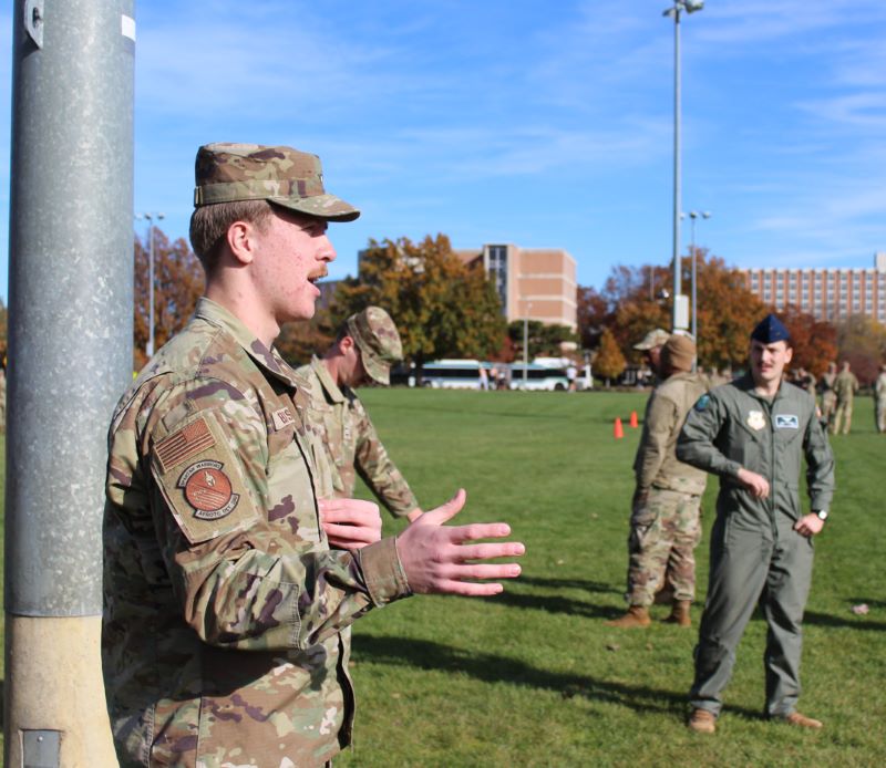 Mechanical engineering student Matthew Bush has been an Air Force ROTC cadet since his sophomore year at MSU.