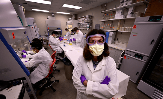 Irene Xagoraraki in the lab