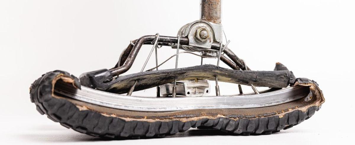 Image of a handcrafted prosthetic foot, created by a team of students and staff from MSU.