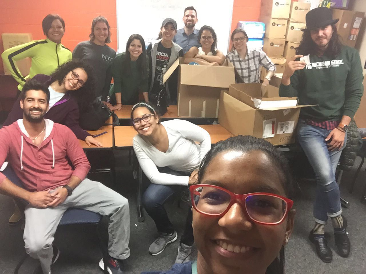 MSU volunteers, many from Puerto Rico, collected hundreds of boxes and water packs to go to the island nation devastated by Hurricane Maria.