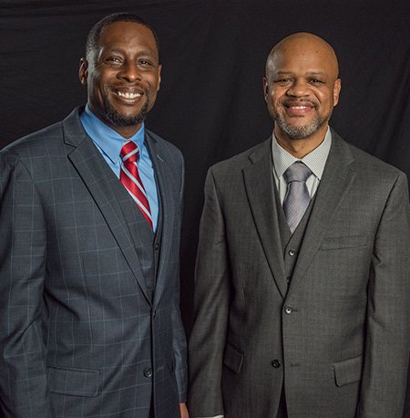 Kyle Foster (left) and Theo Caldwell have been assigned enhanced roles in their leadership of the college's Diversity Programs Office.