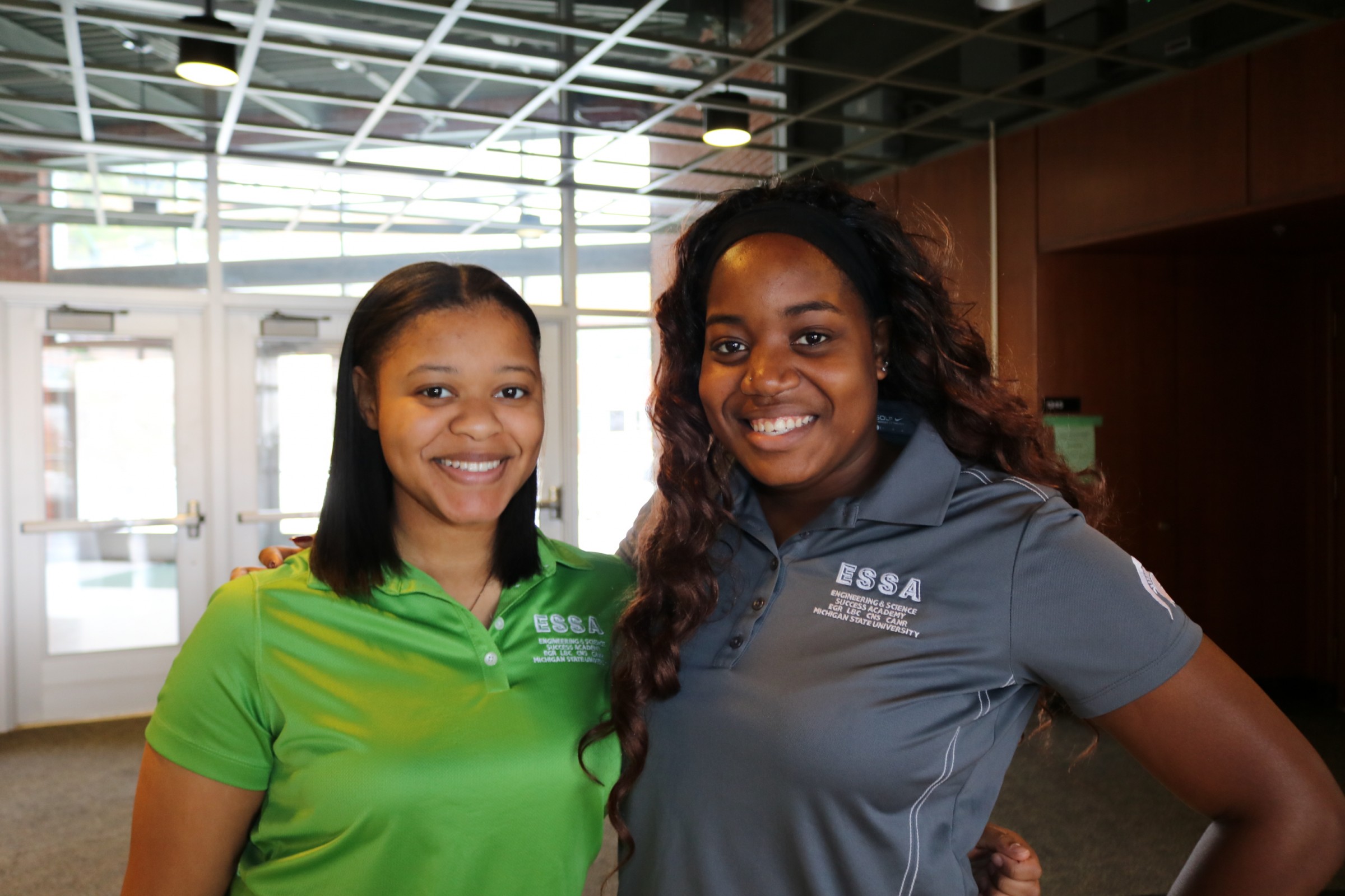 Shayna Evans, a senior in AES from Southfield, and Randi Dortch, a senior in electrical engineering from Chicago, are two of the Spartan Engineers who have benefited from ESSA. Randi has already accepted a job with United Airlines to be a cabin systems engineer when she graduates in May.