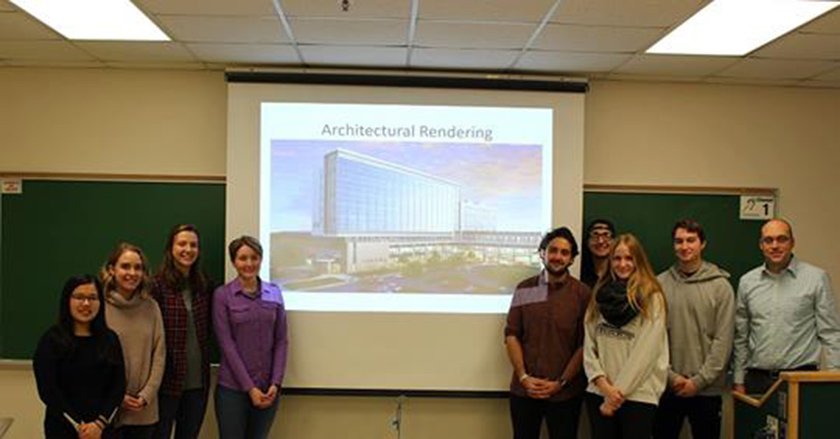 Seventy capstone students in civil and environmental engineering evaluated detailed plans for the new $450 million McLaren Greater Lansing health care campus.