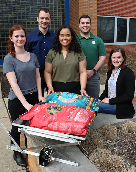 Team Easy Trunk members Megan Luzenski, Ryan Simon, Lee Ann Lugo, Tanner Austin, and Rachael Jannette will show off a way to save your aching back.