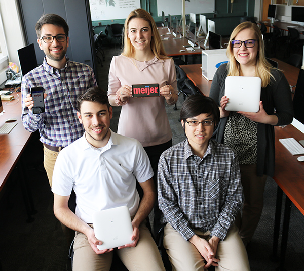 Team Meijer members are (front, left) Jack Studzinski and Chris Le, and (back) Jacob Kalt, Blaire Izbicki and Sasha Morford.