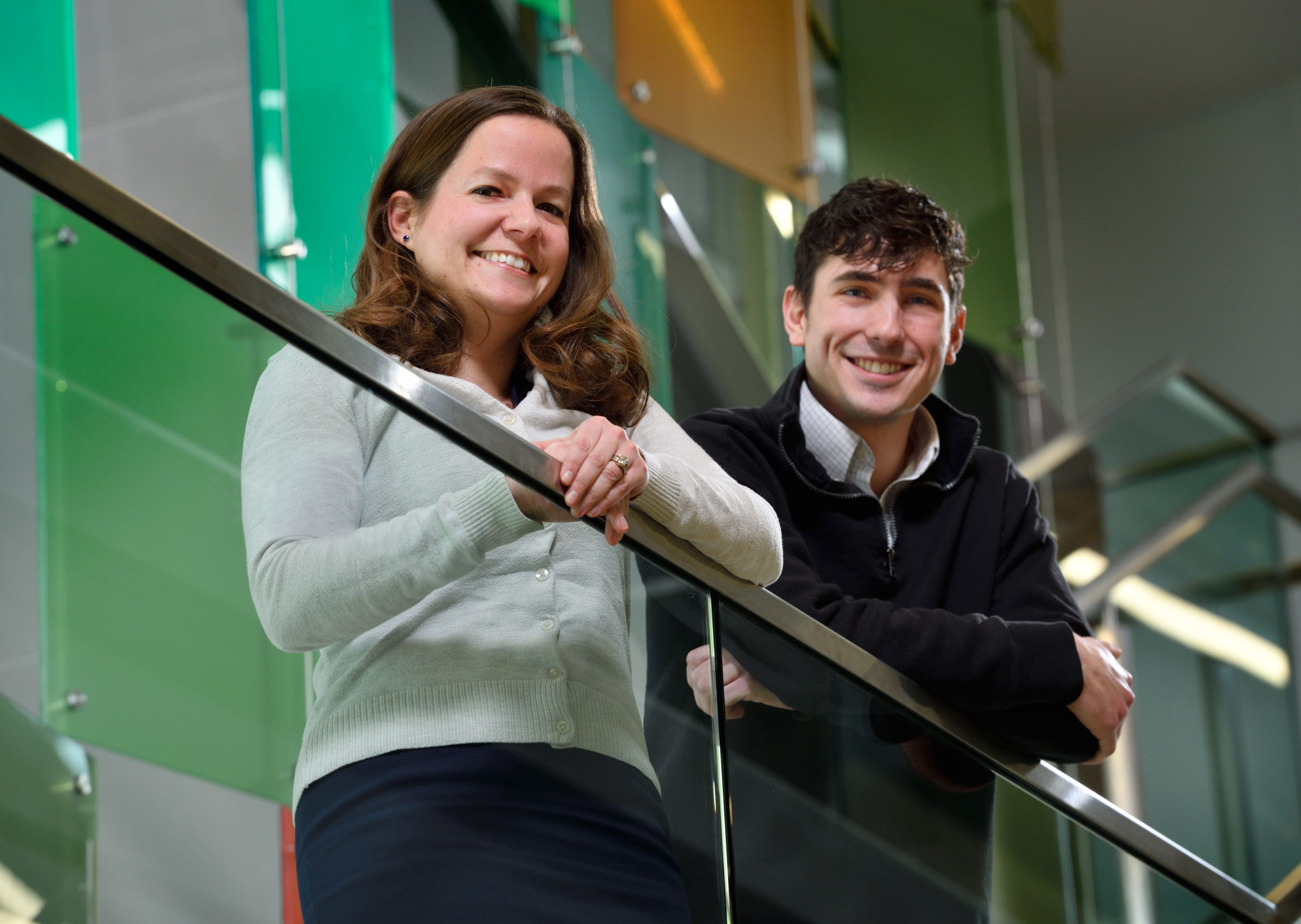 Photo of Joseph Salatino (right) and his advisor, Dr. Erin Purcell (left)