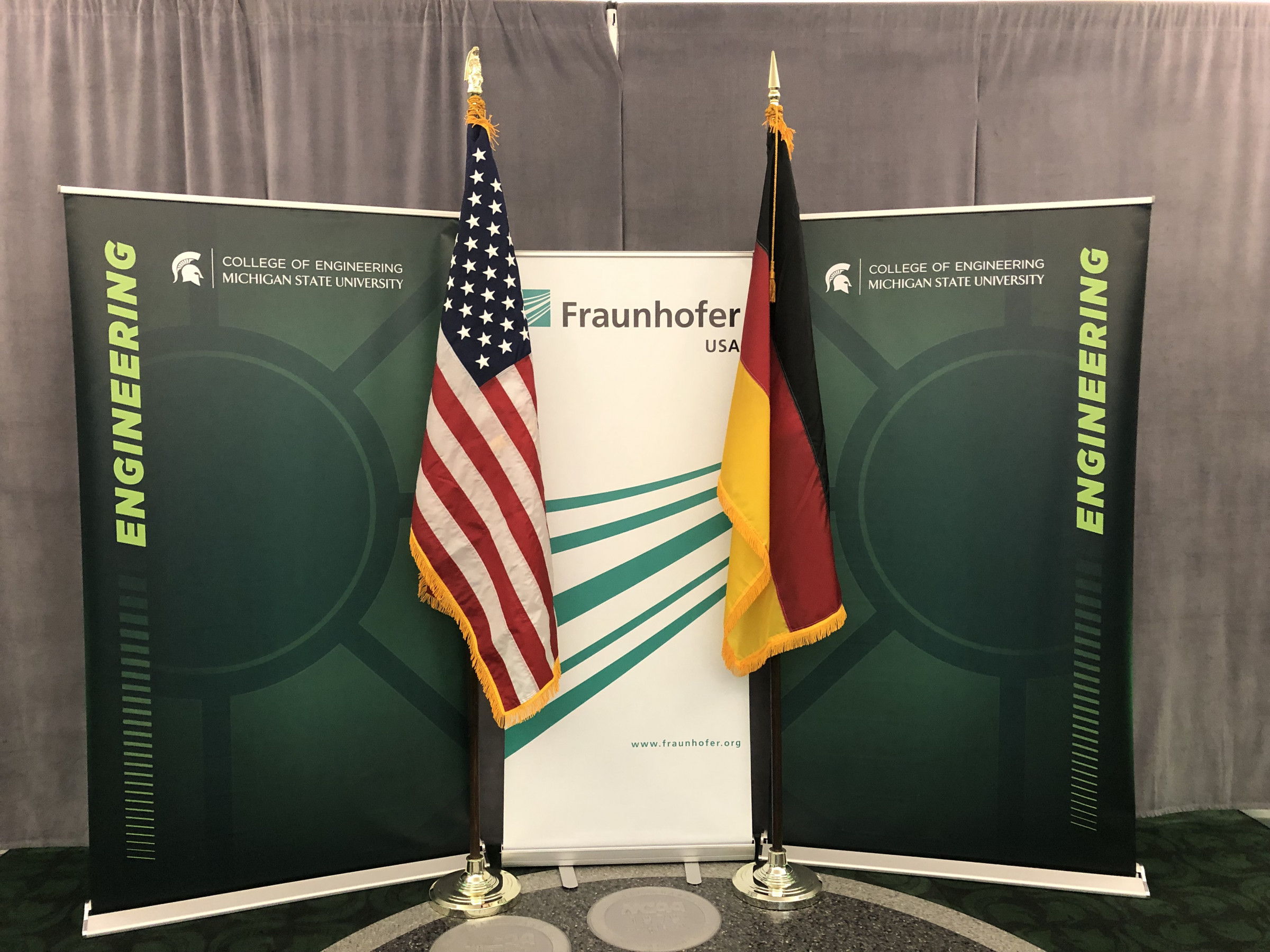 The presentation of an honorary degree to Reimund Neugebauer was a perfect setting to celebrate MSU's 15-year partnership with Fraunhofer USA.
