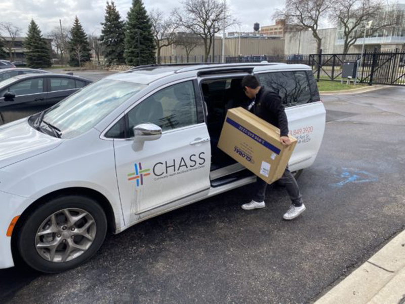 Detroit's Community Health and Social Services (CHASS) Center gets medical gear from IAMCI and LIFT.