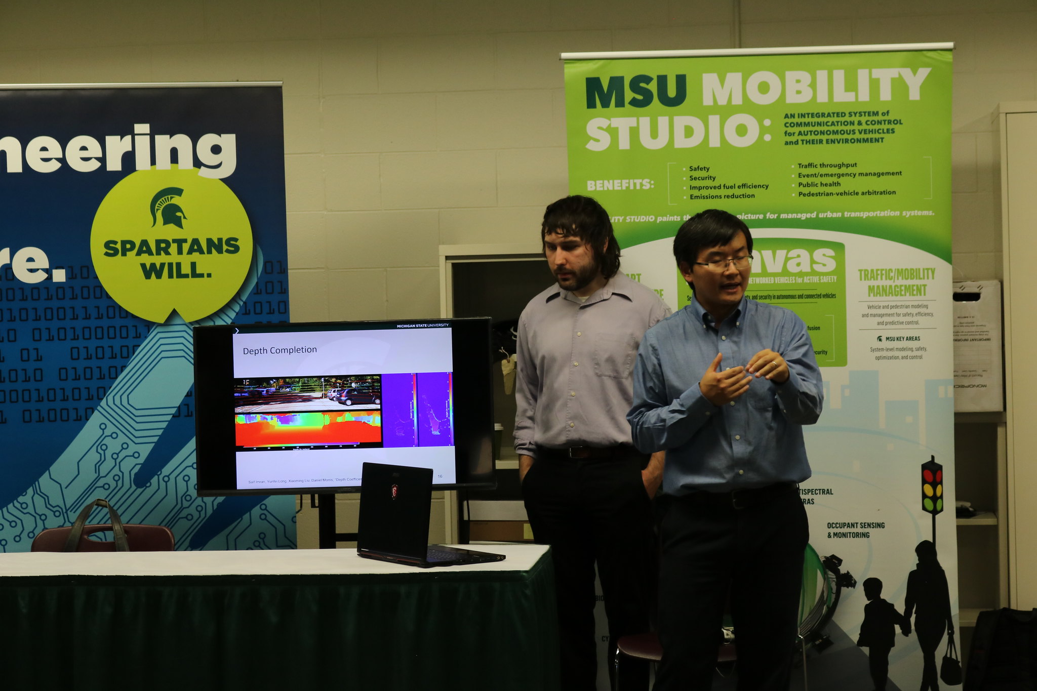 In 2019, Xiaoming Liu helped host visitors from the Michigan Legislature during an MSU tour.