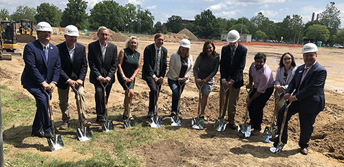 Engineering Dean Leo Kempel and Professor Wayne Dyksen joined with officials from TechSmith, MSU, the State of Michigan, and others to celebrate the new TechSmith Building at MSU.