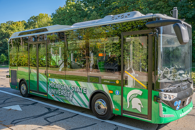 A 22-seat electric autonomous bus will soon be a regular sight roaming MSU's campus.