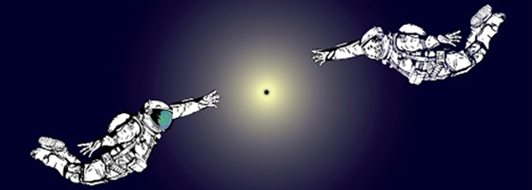 A billboard created by student Chelsie Boodoo demonstrates time and space.