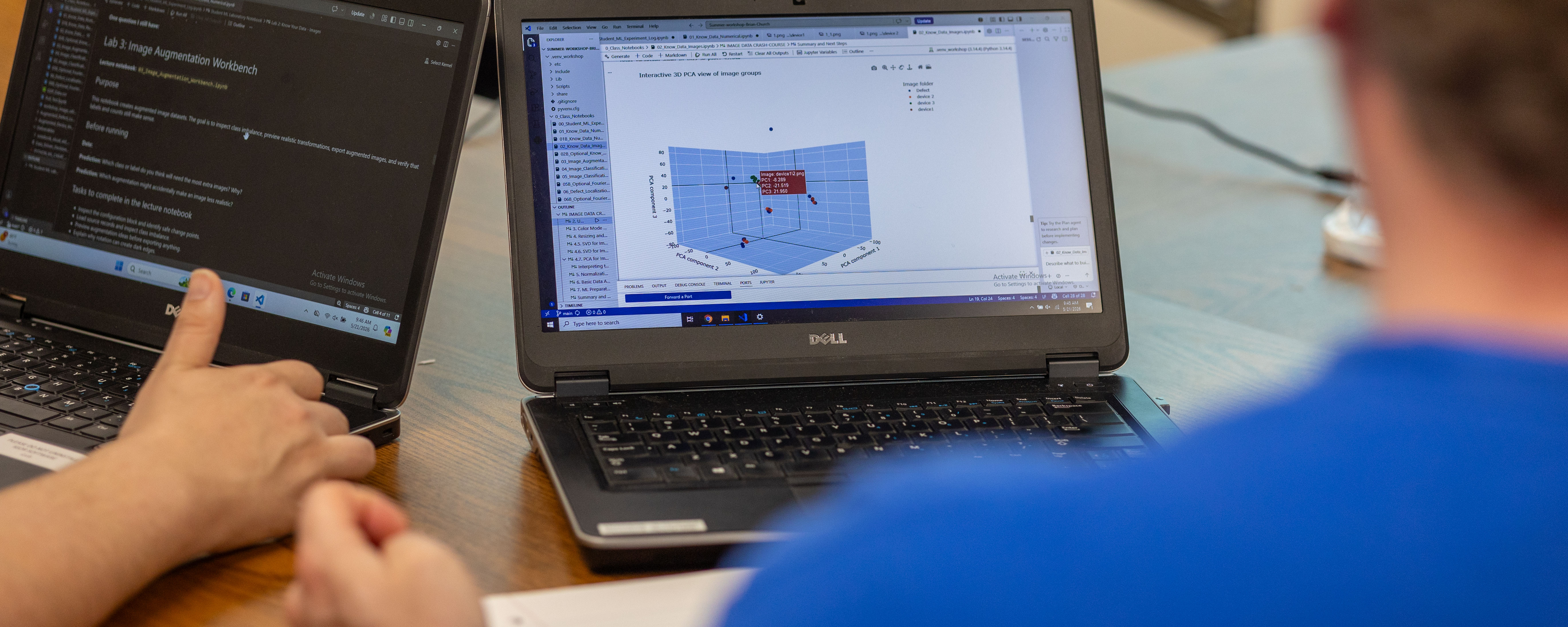 Students working on lab assignment