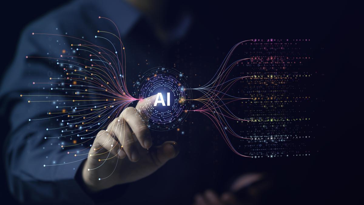 AI analytics system and machine learning automation concept