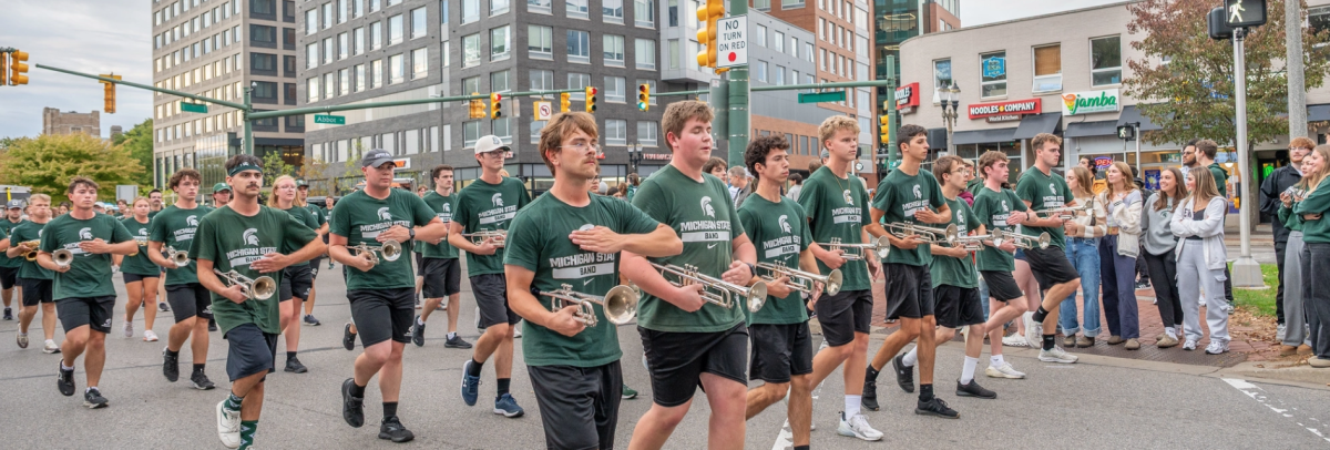 The annual MSU Homecoming Parade brings Spartans through downtown East Lansing and the MSU campus as part of Homecoming Week.