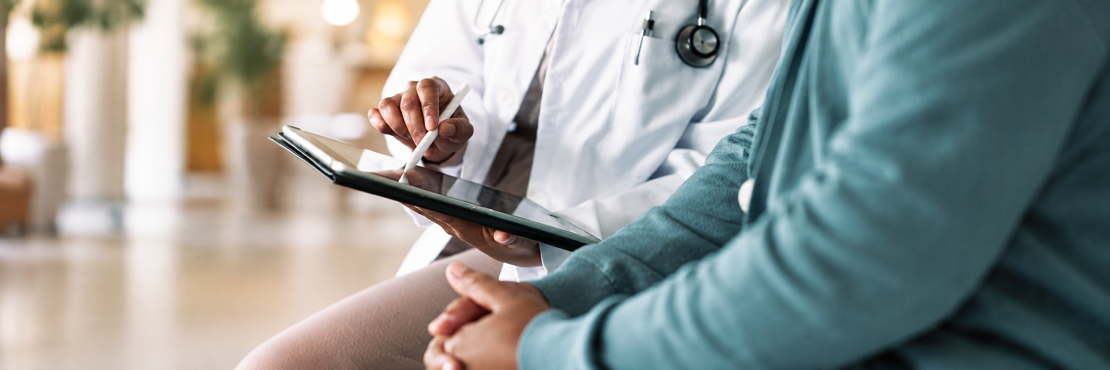 Care provider and patient reviewing information