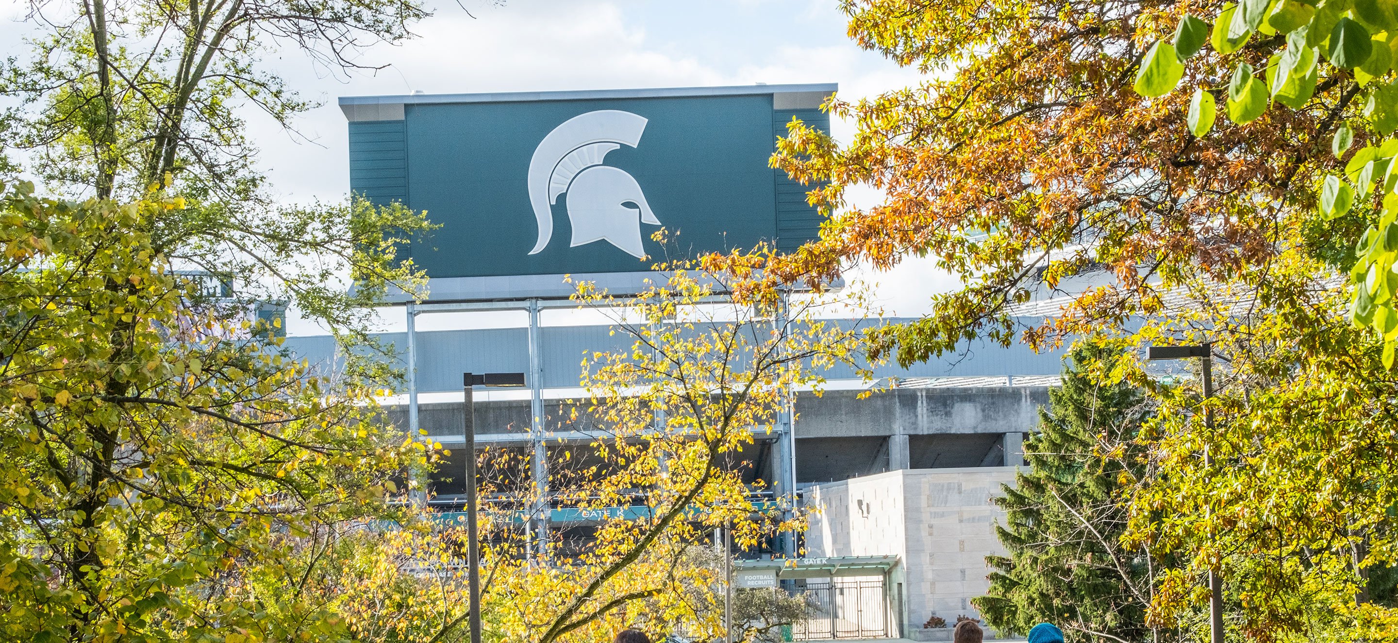 Behind the Spartan Stadium on a sunny cloudy day