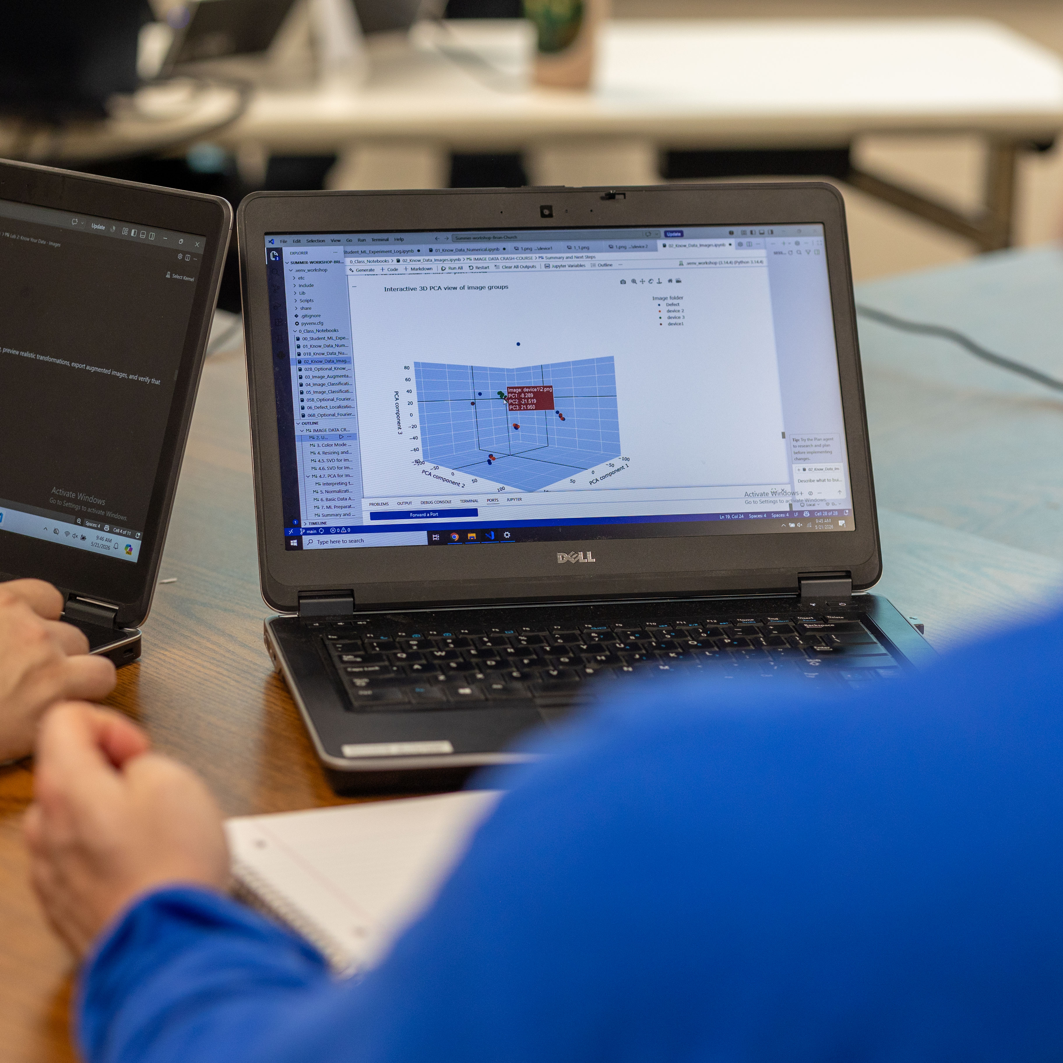 Students working on a lab assignment