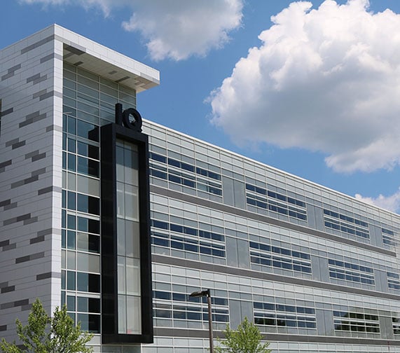 The IQ building on a cloudy sunny day