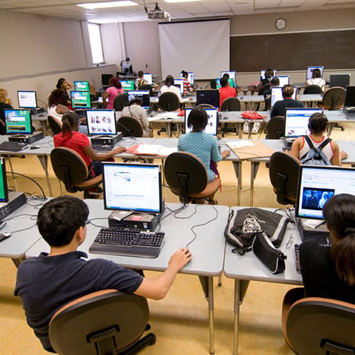 MSU students in a CSE lab working on projects