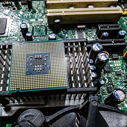 Close-up of a computer motherboard