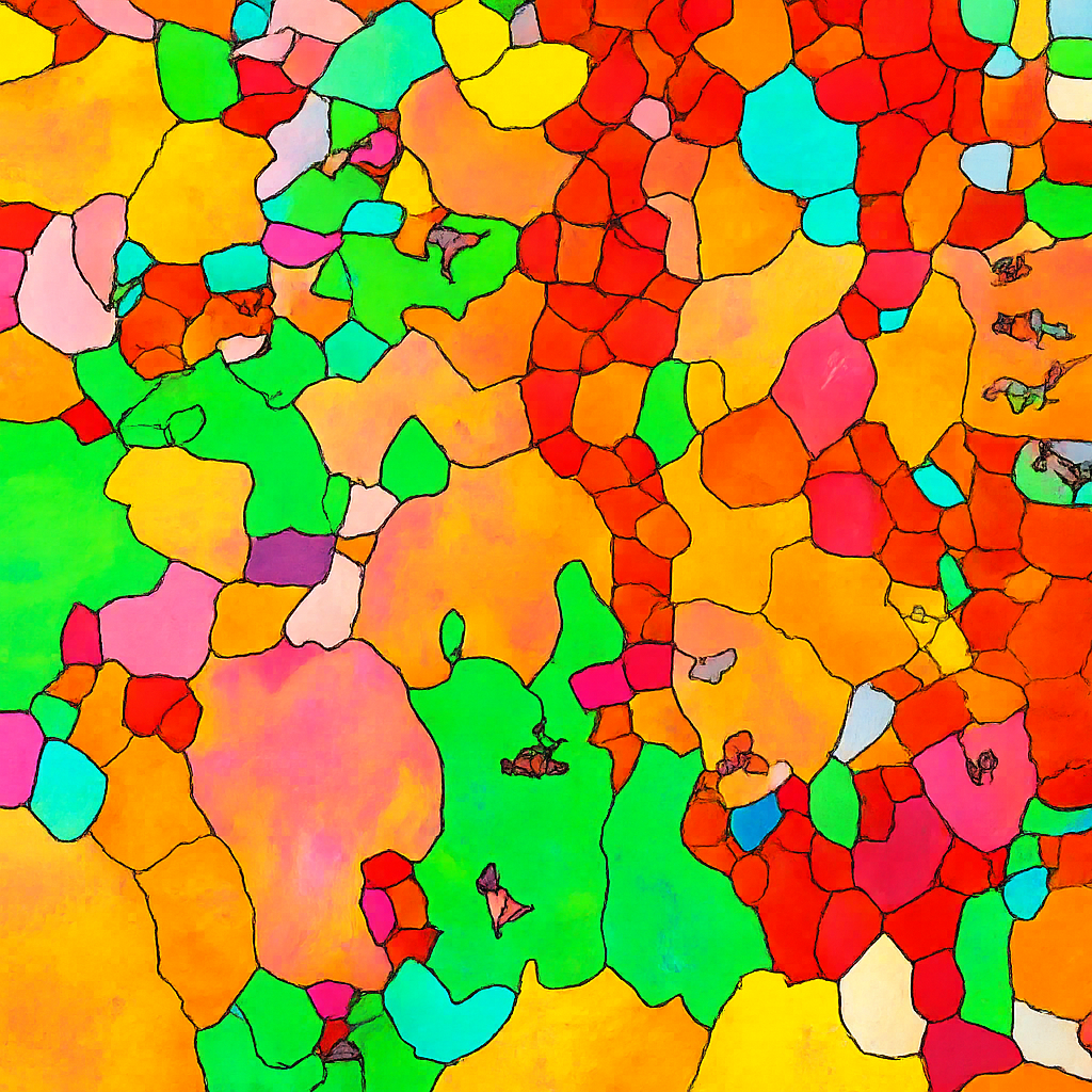 Artistic rendering of an EBSD map​