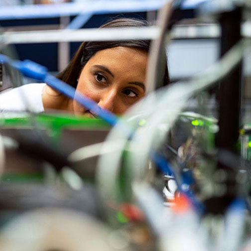 Person looking at hardware