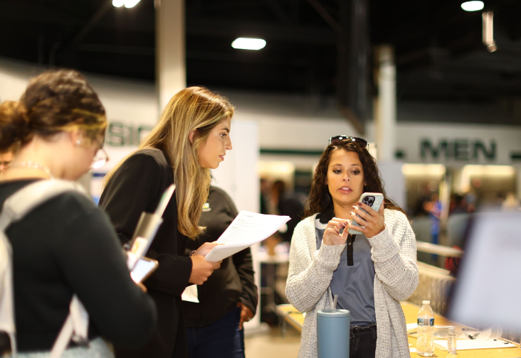 Many companies talking to students