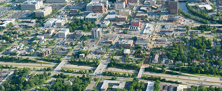 Birds-eye view of the City of Lansing