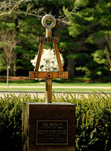 Bronze Statue of the Tau Beta Pi Symbol