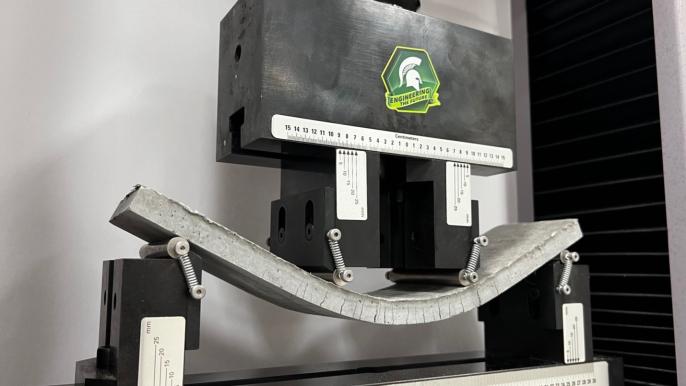 MSU engineers create bendable, self-heating and healing concrete