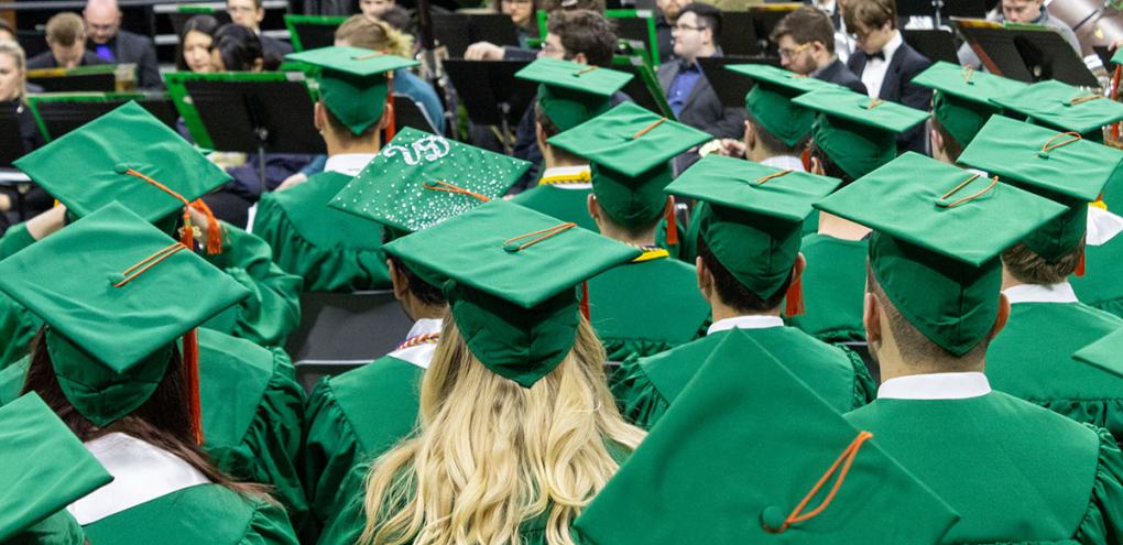 Graduates during commencement