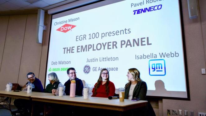 “I designed that”: Alumni return to EGR 100 to connect campus experiences to real-world careers