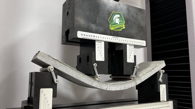 MSU engineers create bendable, self-heating and healing concrete